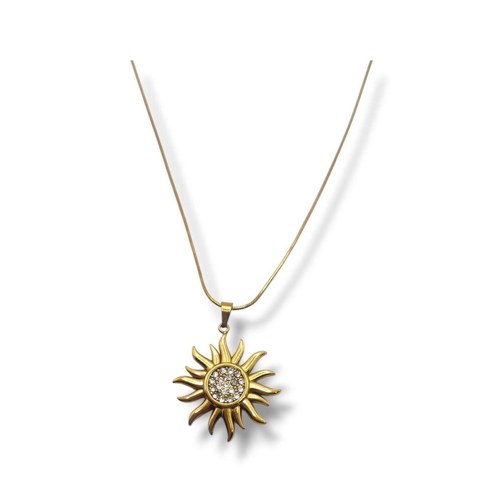 Gold Sun Pendant Necklace